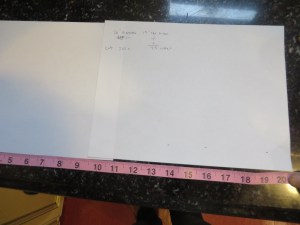 Line up paper to match measurements needed, and tape.