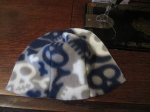 Three panels sewn together, turned right-side out.