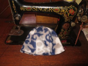 Two three-piece panels sewn together and turned right-side out.