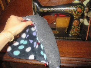 Two hoods clipped right sides together.