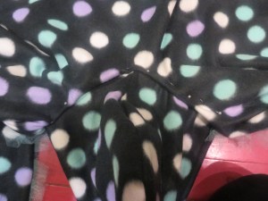 Hood stuffed in hole and pinned. 